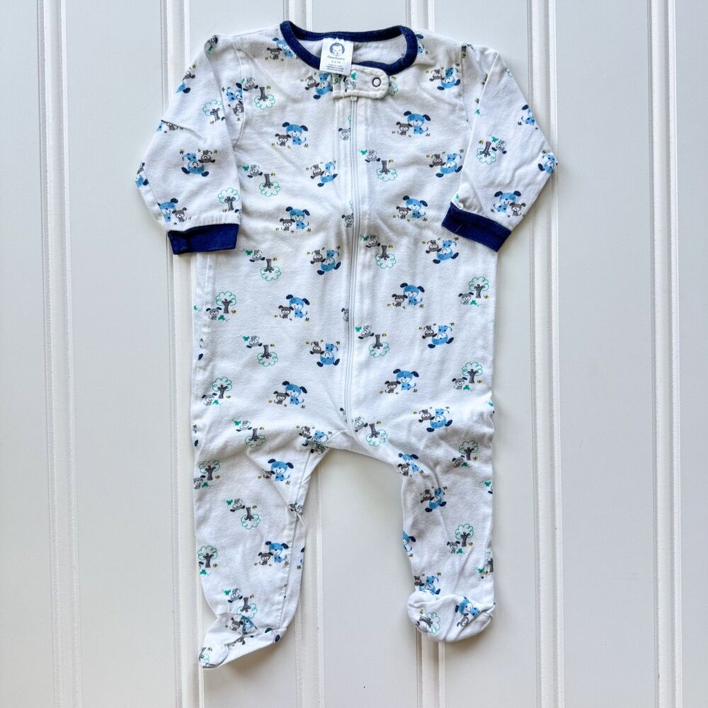 4/$10 - Gerber Puppy Dog Cotton Zip Up Baby Footie | 3-6 Months